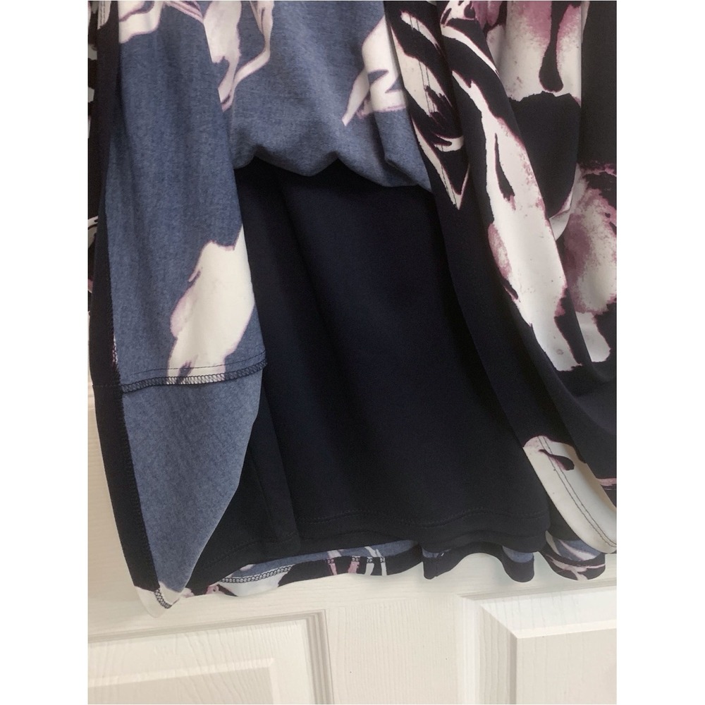 Lauren Ralph Lauren Dress Womens 12 Navy Floral Sleeveless Trapeze Swing Lined - Picture 8 of 10